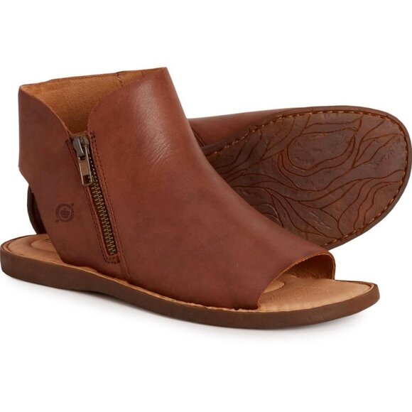 LN Born Hazle Gladiator Sandals Sz 9M Brown Leather Open Toe Lightweight Casual - Picture 1 of 11